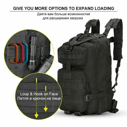 30L Outdoor Military Molle Tactical Hiking Camping Waterproof Rucksack Backpack - Picture 6 of 11