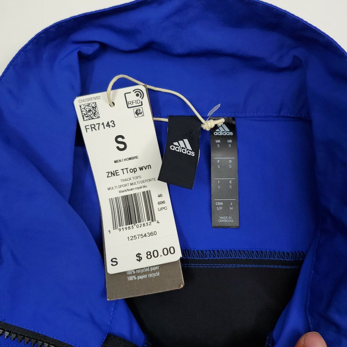 $80 Mens Size S Adidas ZNE Woven Windbreaker Retro