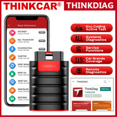 THINKCAR Thinkdiag Car OBD2 Scanner Bidirectional Diagnostic Tool ECU Coding