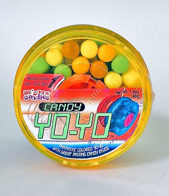 Vintage 2000 Au'Some Candies CANDY YO-YO 2.5” Candy Container DARK
