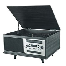 PROSCAN 7-in-1 Bluetooth Record Player  Multimedia Center with Built-in Stereo