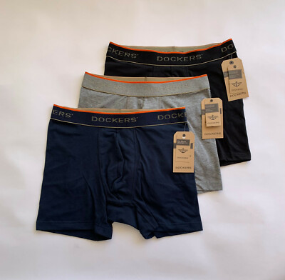 New Pc Men's Dockers Cotton Stretch Performance Boxer Briefs
