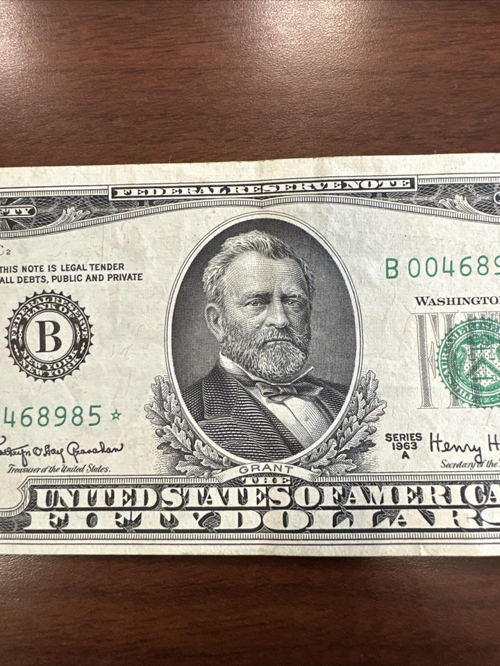 1963A  Mis-cut $50 STAR NOTE - Image 4 of 4