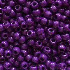Pony Beads Dark Purple Opaque Large Hole Beads Made in USA