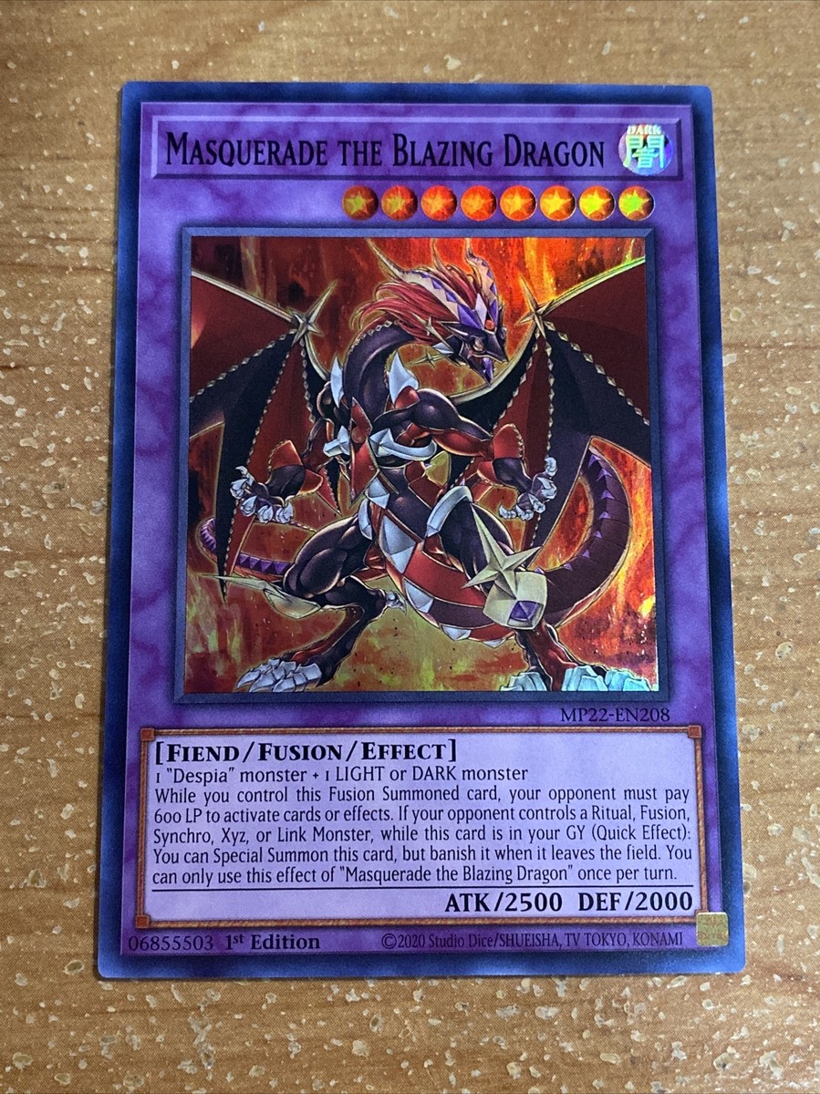 🔥Yugioh MP22-EN208 Masquerade the Blazing Dragon SUPER RARE
