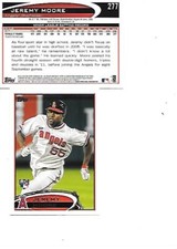 Jeremy Moore 2012 Topps Baseball RC #277 BOGO FREE California Angels