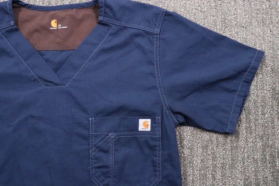 Carhartt Ripstop Utility Scrub Top Extended Motion Range Short Sleeve Men's XS - Image 3 of 4