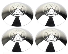 Set of 4 Chromed Hubcap EARLY VW Beetle Bus Bug Ghia Thing Half Moon Domed 5-Lug