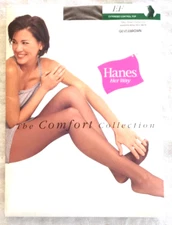 Hanes Her Way The Comfort Collection Control Top Pantyhose Gentle Brown Size EF