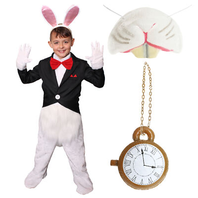 KINDER HERR WEISSER HASE KOSTÜM KINDERKOSTÜM OUTFIT JUNGEN MÄDCHEN OSTERHASE