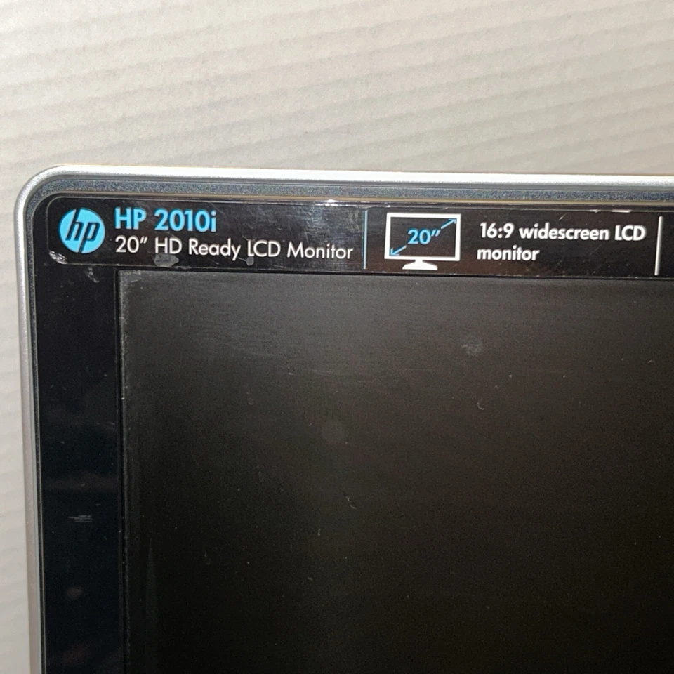 HP 2010i LCD Monitor 20" Diagonal HD Ready VGA DVI-D HDCP Built in Speaker (EUC) - Image 3 of 4
