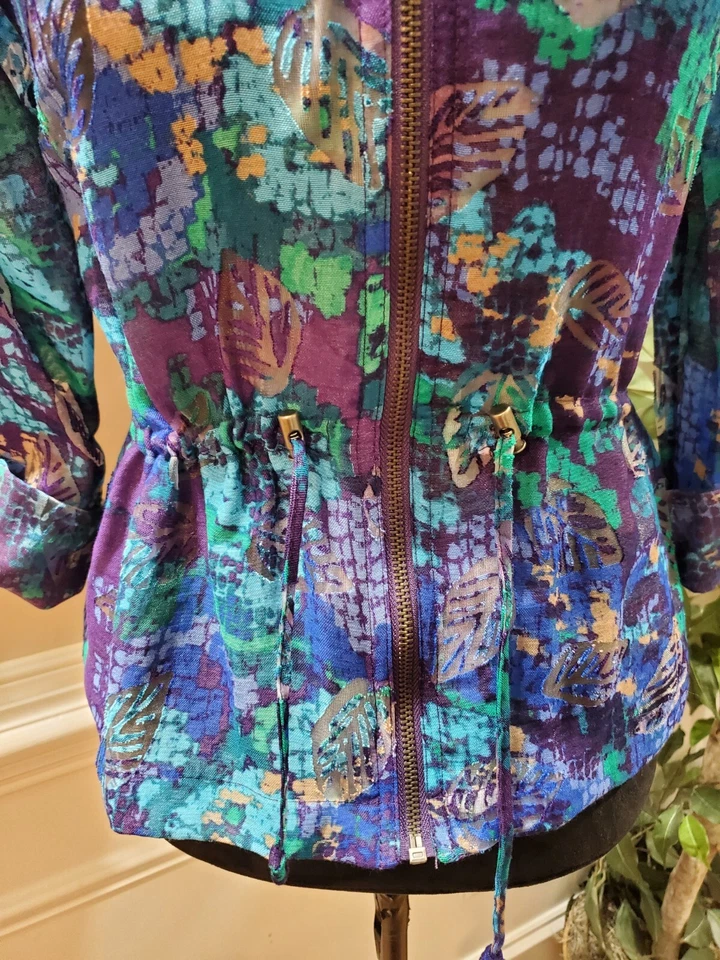 Ruby Rd. Women's Purple Rayon Long Sleeve Full Zip Front Casual Jacket Size 6P - Image 4 of 4