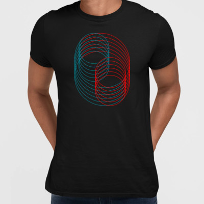 Modern Geometric Elements - Line Dots & Shapes Printed Unisex T-Shirt Sample 09