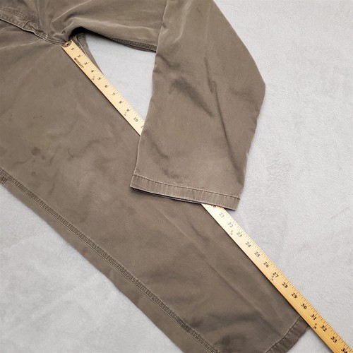Carhartt Pants Men 42x32 Green Twill Relaxed Carpenter Cargo Workwear B324 DFE - Afbeelding 12 van 12