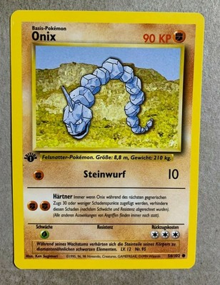 1st Edition German Onix 56 102 Base Set Common Pokemon Card Nm Ebay