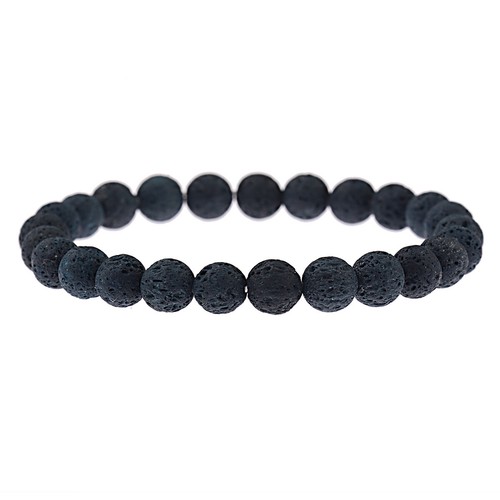 New Men Women 8mm Lava Rock Chakra Beads Elastic Natural Stone Agate Bracelets - Picture 68 of 77