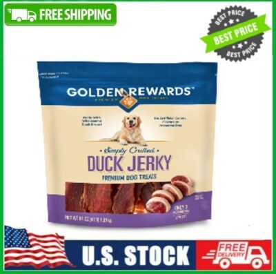 Golden Rewards Duck Flavor Premium Dry Jerky Treats for All Dogs