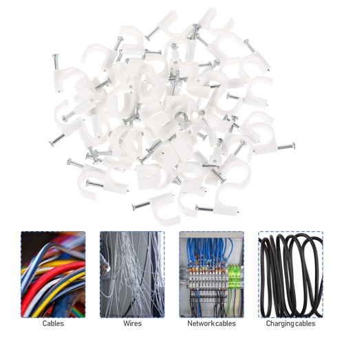 500 Pcs Kabelbinder Breitbandleitungsclips Kabelmanagement-Clips - Photo 11/12
