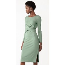 NWT Nine West Ribbed Long Sleeve Dress Green Size XXL