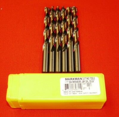 25/64'' Jobber Drill Bit Bits LOT OF 6 Black & Gold Morse Marxman MX1080611 USA