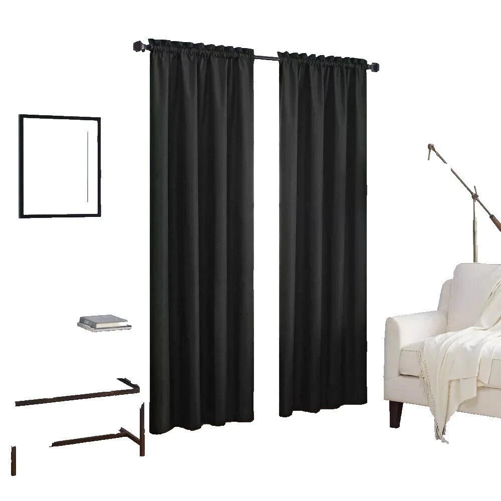 Patrón sólido negro Eclipse Cortinas de Ventana