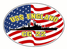 USS ENGLAND CG 22 DLG 22 Oval Decal / Sticker Military USN Navy S07