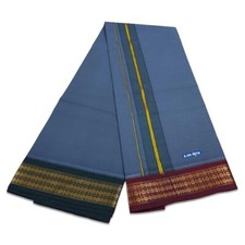 Men's Pure Cotton Dhoti, Lungi 2 Meter Colour Dhoti Gray 2 meter