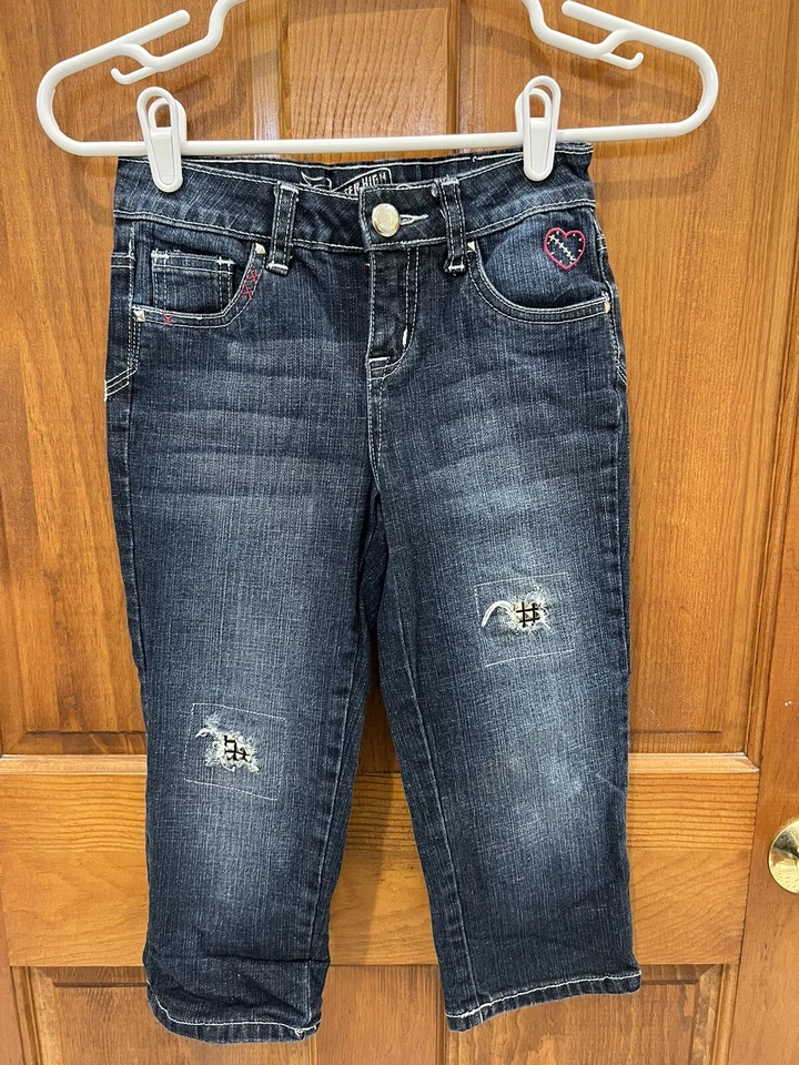 Pantalones de mezclilla rectos Monster High parche sintético tachonado niñas 10R calavera bordada Foto 2 de 4