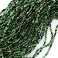 2.5mm Natural Ruby Zoisite Faceted Round Rondelle Beads Strand 12.5" for jewelry