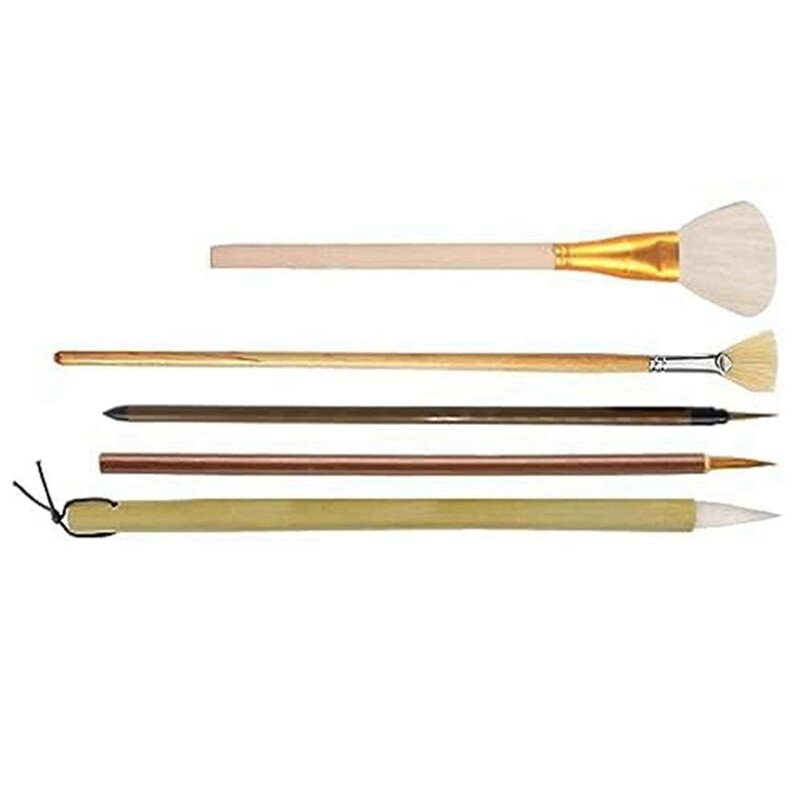 2X(10 PCS Pottery Glaze Brushes Ceramic Brush Set for Pottery