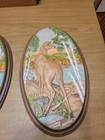 2 VINTAGE 16" X 9 1/2" HOLLAND MOLD BUCK & DOE CERAMIC PLASTER OVAL WALL PLAQUES — photo 7