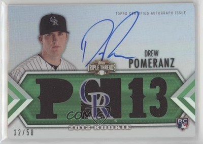2012 Triple Threads Future Phenoms Relics Emerald 12/50 Drew Pomeranz Auto 02v3