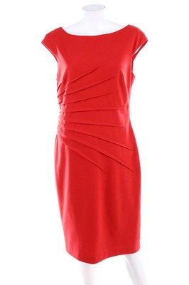 DAVID MEISTER Kleid Etuikleid Etuikleid Falten 12 = D 42 rot