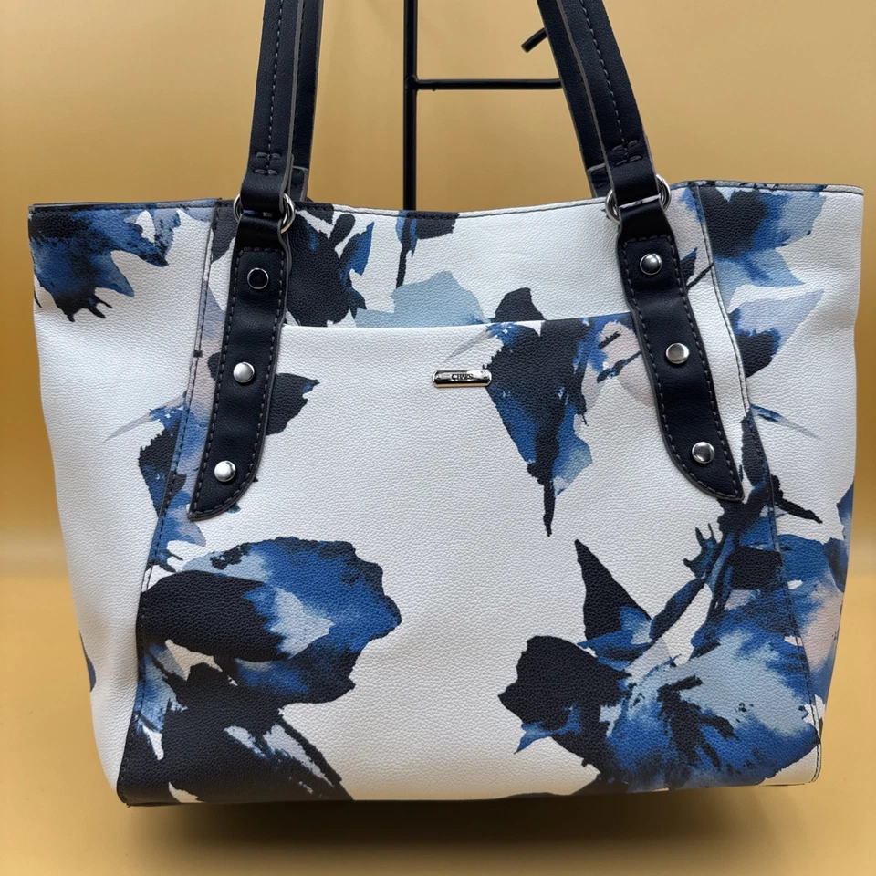 Chaps синий и черный абстрактный акварель Дамская сумка сумочка с короткими ручками двойной ручки плеча - Изображение 2 из 4
