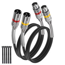 XLR to XLR Cables, 3 Pin Balanced Shielded Male to Female Microphone Cables for