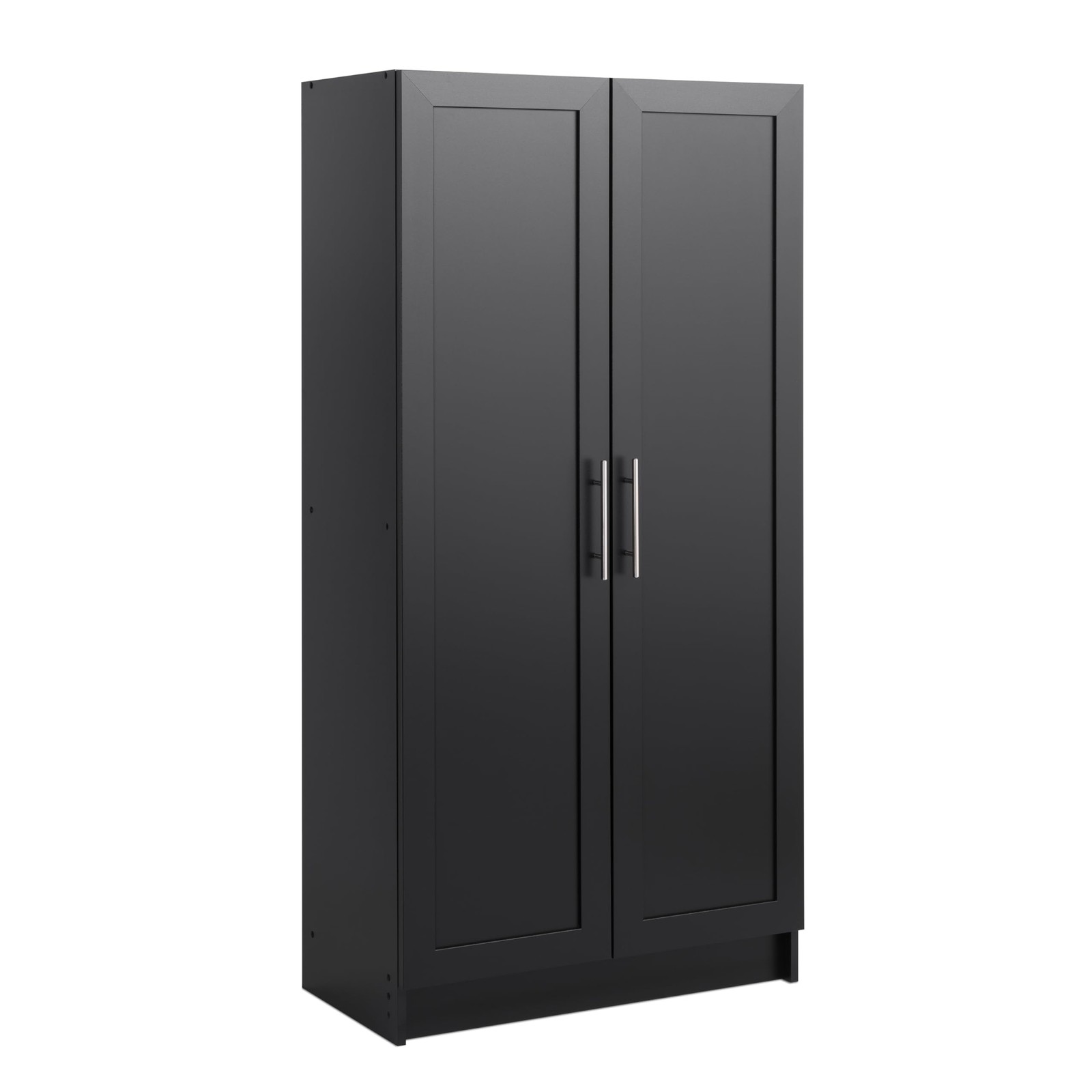 Elite Accent Cabinet with Panel Doors, Black Storage Cabinet, Bathroom Storag...
