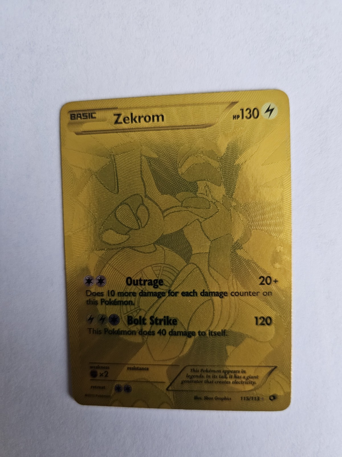 how much is a gold zekrom pokemon card worth 2013 Black & White: Legendary Treasures #115/113 Holo (Secret) Price Guide White mascott Pokemon Zekrom Legendary Treasures Gold