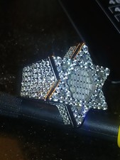 Star Of David 925/14k .423ct icedout ring