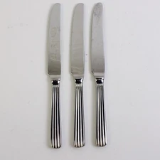 Lot Of 3 Oneida Silver Corduroy (Stainless) Flatware Dinner Knives 9.5" Long