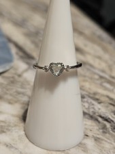 Sterling Silver Plated Blue Heart Ring Size 5.75