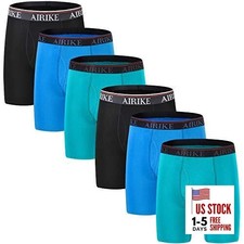 Boxer Briefs Men Pack Long Leg Soft Black Underwear X-Large 3 Colors Pack 2