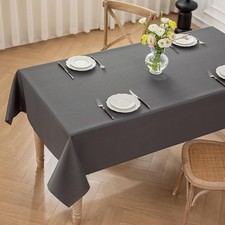 Tischdecke Dunkelgrau Waschbar, 100X140cm Tischdecken Tischtuch aus Polyester, L