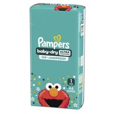 Pampers Diapers - Baby Dry - Size 1, 44 Count, Absorbent Multicolor 0.37 per diaper