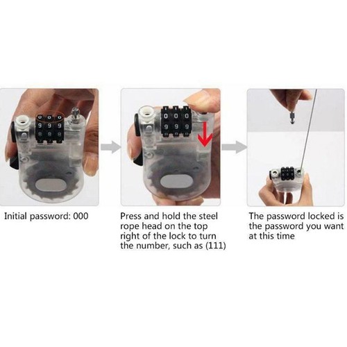 New Password Lock 2022 Retractable 1050mm (1.05 Meters) 1Pcs ABS & Steel - Bild 8 von 8