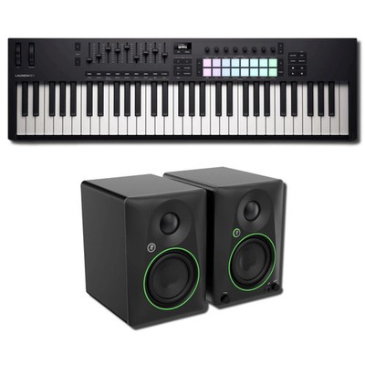 Novation Launchkey 61 MK4 61-Key MIDI Controller w/ Mackie CR4.5 Studio Monitors
