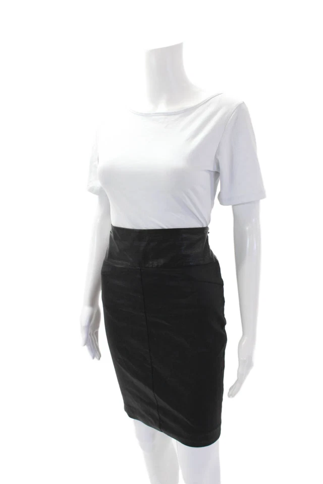 Minifalda lápiz ajustada con cierre de gancho negra talla 8 Robert Rodriguez para mujer Foto 2 de 4