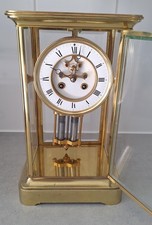 French four glass open escapement libuary clock