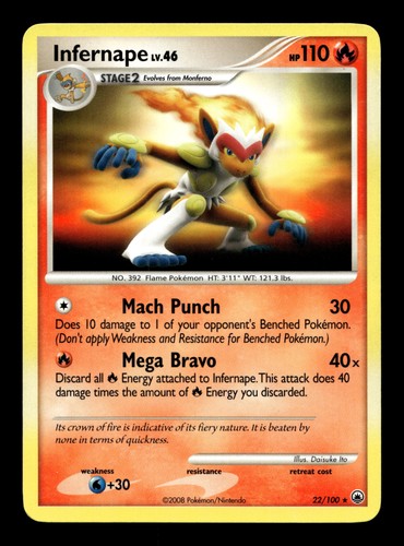 Infernape 22/100 Majestic Dawn Rare Pokemon TCG
