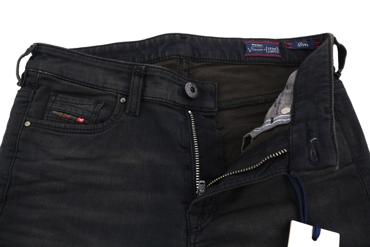 DIESELマルチジップデニム DIESEL Doris-NE 0669Q Womens Jeans W25 Sweat Jogg Slim