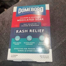 Domeboro Soothing Soak Rash Relief Astringent 12 Powder Packets Exp 3/2028